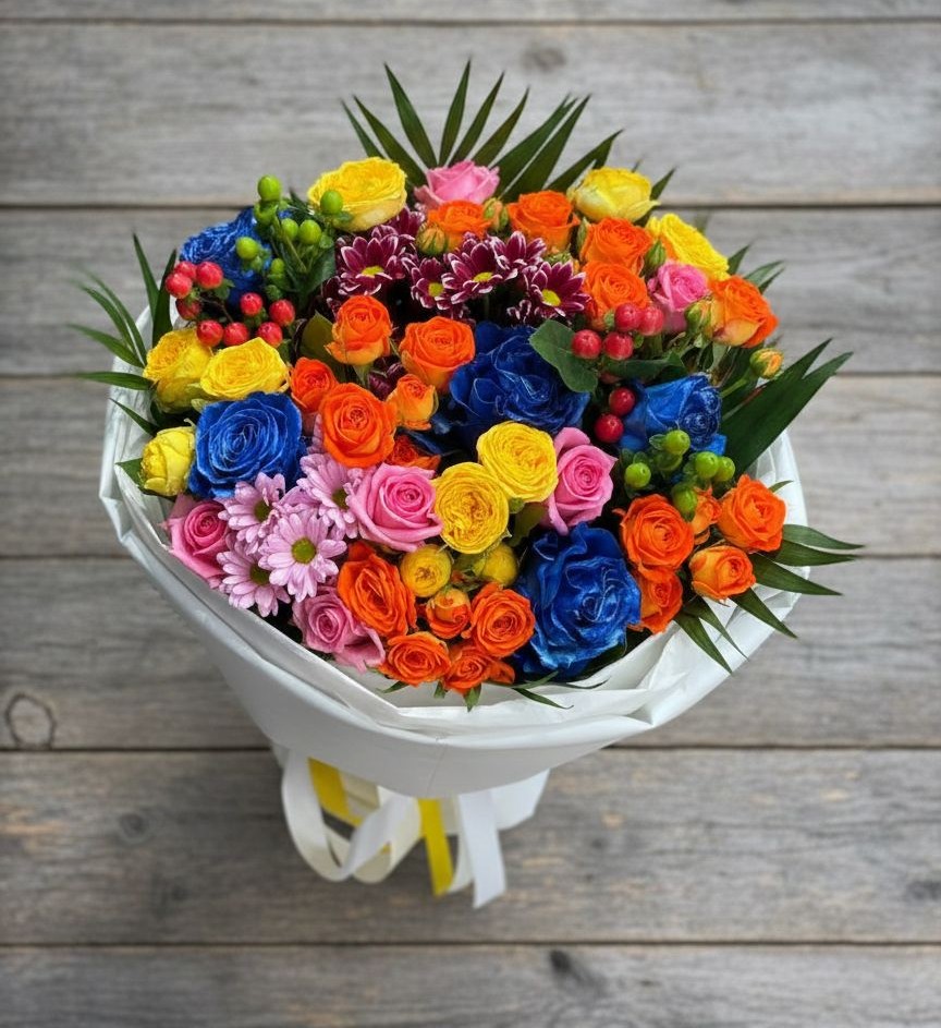 Букет цветов из: Розы и Хризантемы в Юдино