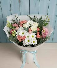 Букет цветов из:  Розы, Лизиантусы и Хризантемы #REPLACE_PRED# Юдино