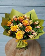 Букет цветов из:  Альстромерии и Розы в Юдино