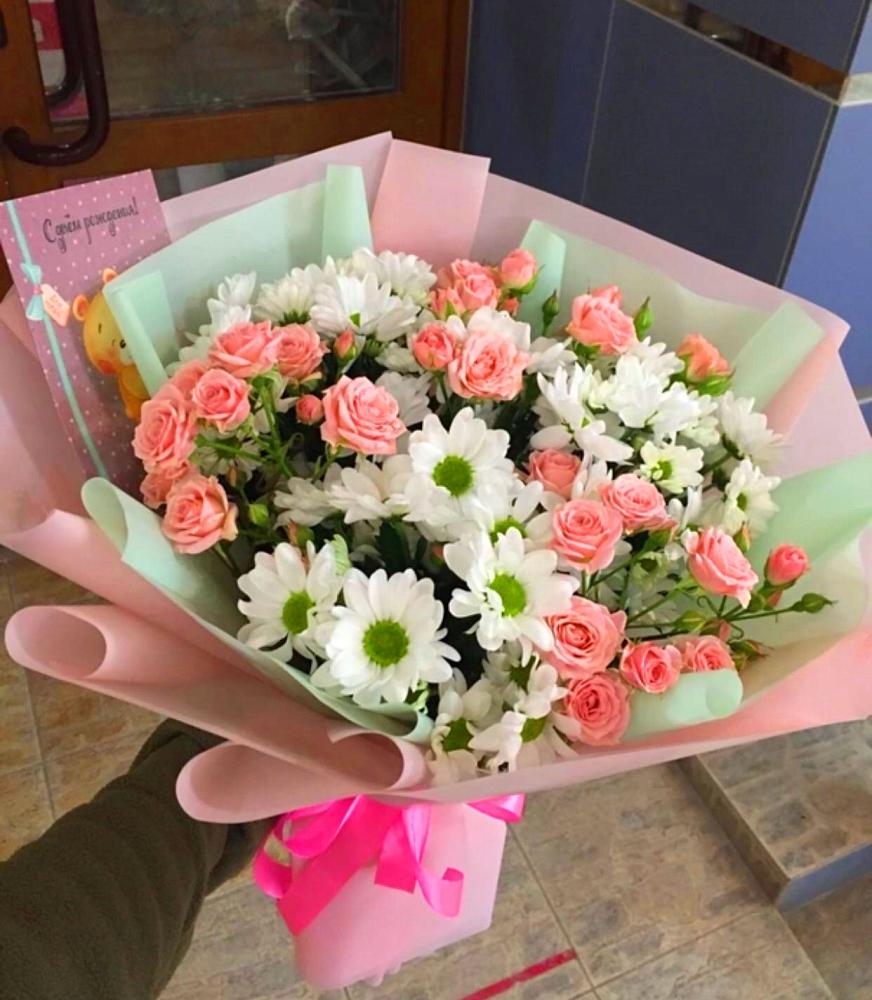 Букет цветов из: Розы и Хризантемы в Юдино