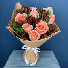 Букет цветов из:  Розы и Альстромерии в Юдино