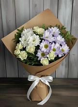 Букет цветов из:  Хризантемы и Розы в Юдино
