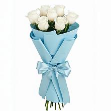 Букет 7 белых роз Проуд в Юдино