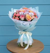 Букет цветов из:  Хризантемы и Розы в Юдино