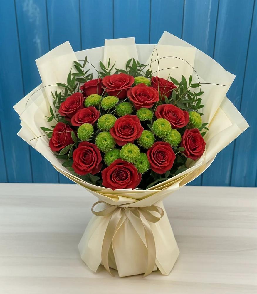 Букет цветов из: Розы и Хризантемы в Юдино