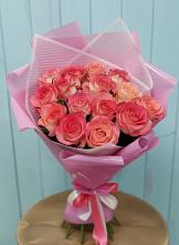 Букет 15 Розовых роз Равель в Юдино