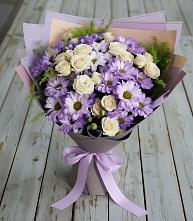 Букет цветов из:  Хризантемы и Розы #REPLACE_PRED# Юдино